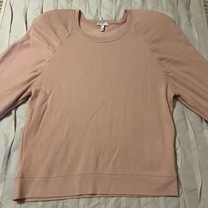 Joie Women's Size L Blush Pink Korbyn Cotton Sweatshirt Puff Long Sleeves